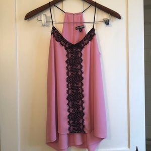 Pink lace tank top